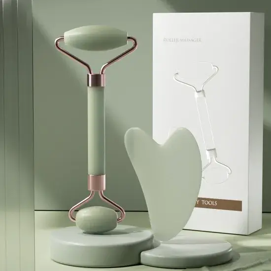 Trải nghiệm làm đẹp với công cụ Gua Sha, con lăn đá jade và máy massage mặt hình ảnh 1-description