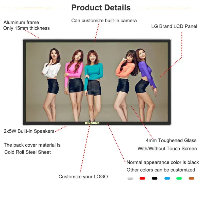 Màn hình treo tường LCD thông minh được ưa chuộng nhất cho quảng cáo