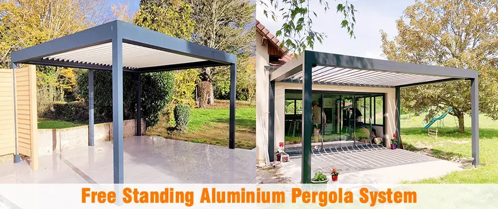 Mái hiên ngoại thất nhôm louver tự động tiết kiệm điện với đèn LED, tạo không gian sống ngoại thất cao cấp hình ảnh 17-description