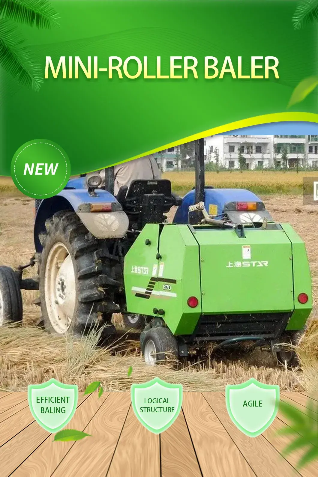 Máy ép cỏ hình tròn nhỏ gọn, chứng nhận CE dành cho cỏ khô từ thương hiệu sao hình ảnh 12-description