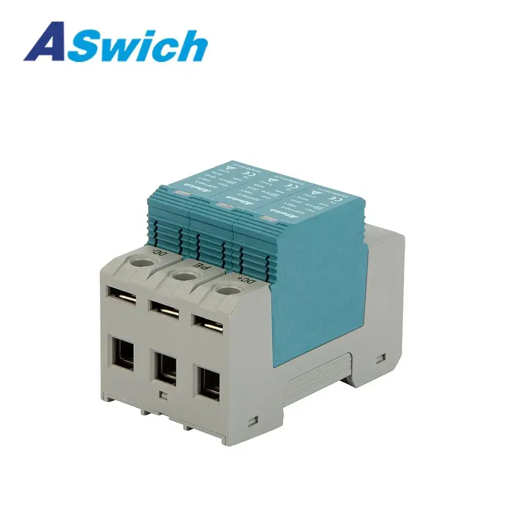 Thiết bị chống sét CE TUV DC lớp I+II Type1+2 600/1000/1200/1500V cho hệ thống 2/3 pha