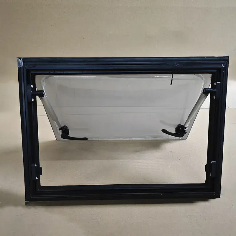 Cửa sổ bên hông xe caravan kích thước 900*500mm với bản lề, kính acrylic phẳng hình ảnh 14-description