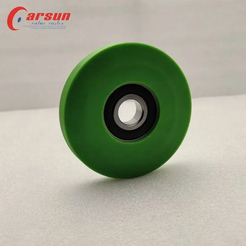 Bánh xe nhựa đặc màu xanh lá cây Carsun Medium 100mm inch, vật liệu polyurethane và bạc đạn 4