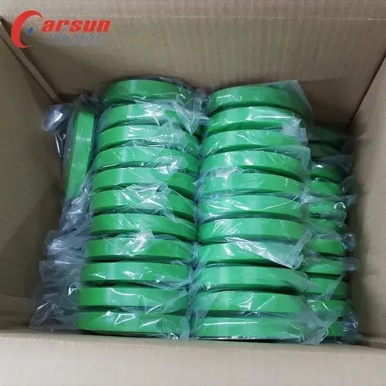 Bánh xe nhựa đặc màu xanh lá cây Carsun Medium 100mm inch, vật liệu polyurethane và bạc đạn 4