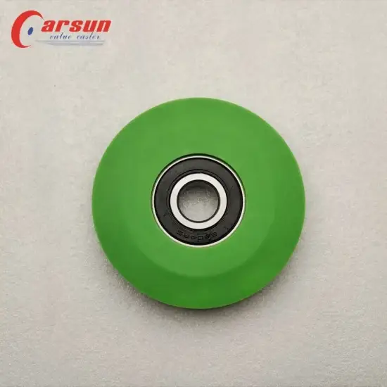 Bánh xe nhựa đặc màu xanh lá cây Carsun Medium 100mm inch, vật liệu polyurethane và bạc đạn 4 hình ảnh 1-description