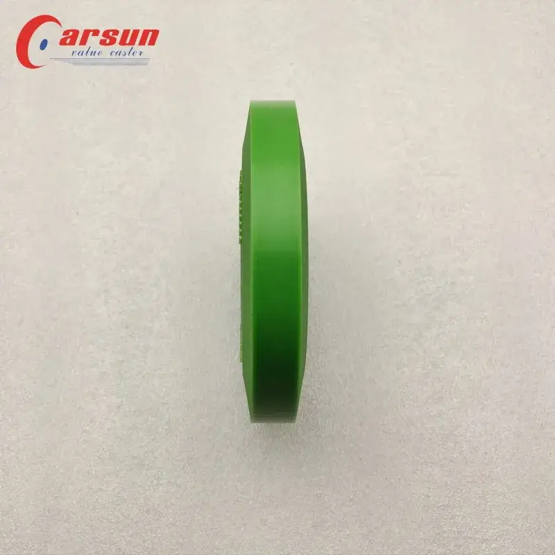 Bánh xe nhựa đặc màu xanh lá cây Carsun Medium 100mm inch, vật liệu polyurethane và bạc đạn 4