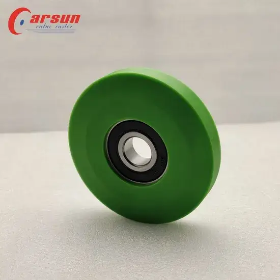 Bánh xe nhựa đặc màu xanh lá cây Carsun Medium 100mm inch, vật liệu polyurethane và bạc đạn 4