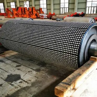 Bánh đà trục đường kính lớn cho băng tải với lớp bề mặt cách nhiệt từ gốm