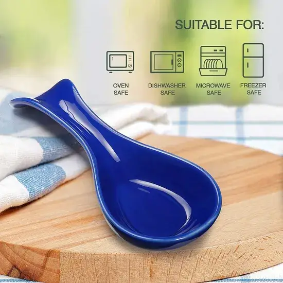 Khay Đựng Muỗng Gốm Bếp Màu Xanh, Phụ Kiện Lưu Trữ Đồ Dùng Bếp