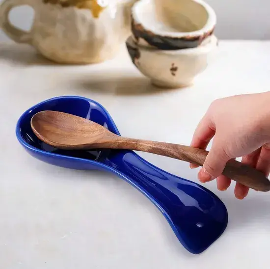 Khay Đựng Muỗng Gốm Bếp Màu Xanh, Phụ Kiện Lưu Trữ Đồ Dùng Bếp hình ảnh 1-description