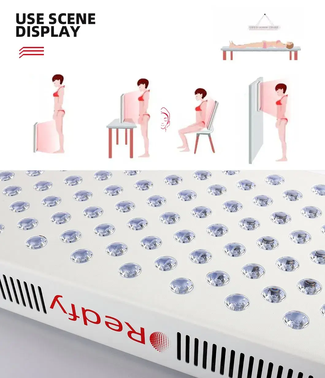 Bảng đèn hồng ngoại đỏ linh hoạt, hỗ trợ cơ thể, dùng cho liệu pháp ánh sáng đỏ cầm tay với giá ưu đãi hình ảnh 17-description