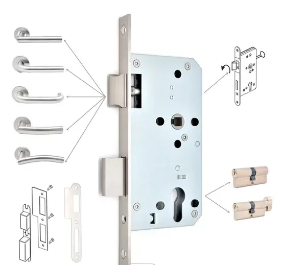 Khóa tay cửa nội thất thép không gỉ, thiết kế hiện đại và độ bền cao