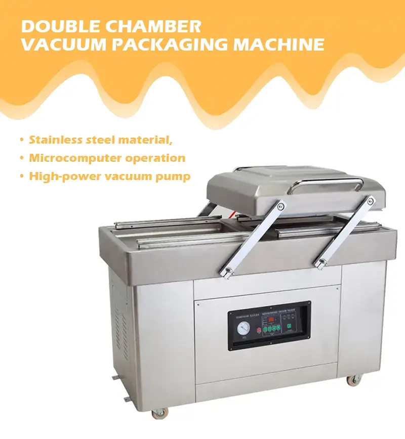 Máy hút chân không hai ngăn sử dụng cho phô mai và thịt nguội tại cửa hàng và công nghiệp hình ảnh 12-description