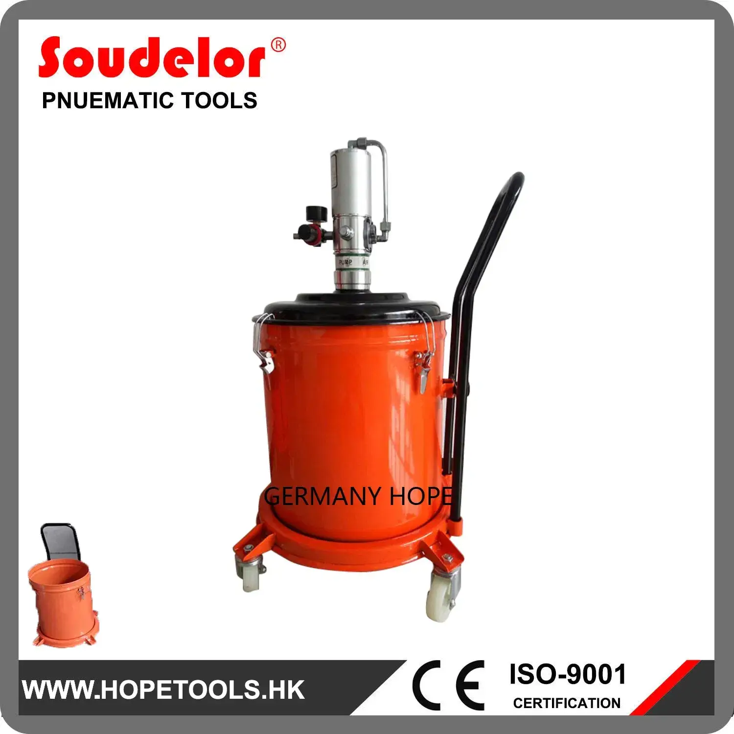 Công cụ sửa chữa khí nén 20L Bơm mỡ khí nén Ui-08, sản xuất tại Trung Quốc