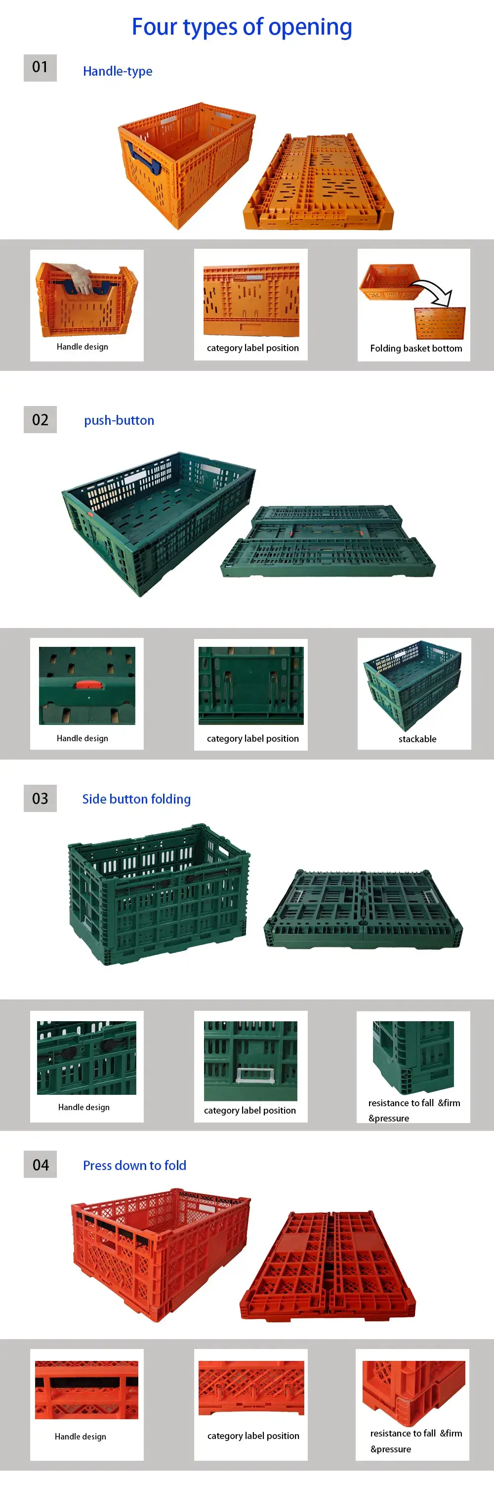 Hộp nhựa xếp chồng gập lại lớn - sản phẩm chất lượng từ nhà cung cấp Trung Quốc hình ảnh 15-description