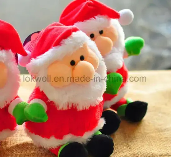 Món đồ chơi búp bê ông già Noel được làm từ vải nhồi mềm để trang trí mùa Giáng Sinh