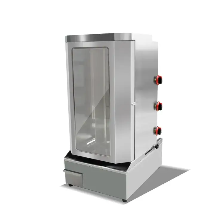 Máy nướng gyros bằng thép không gỉ điện gas Chuangyu: Sản phẩm chất lượng cao với phân phối nhiệt đều, phục vụ cho mục đích thương mại