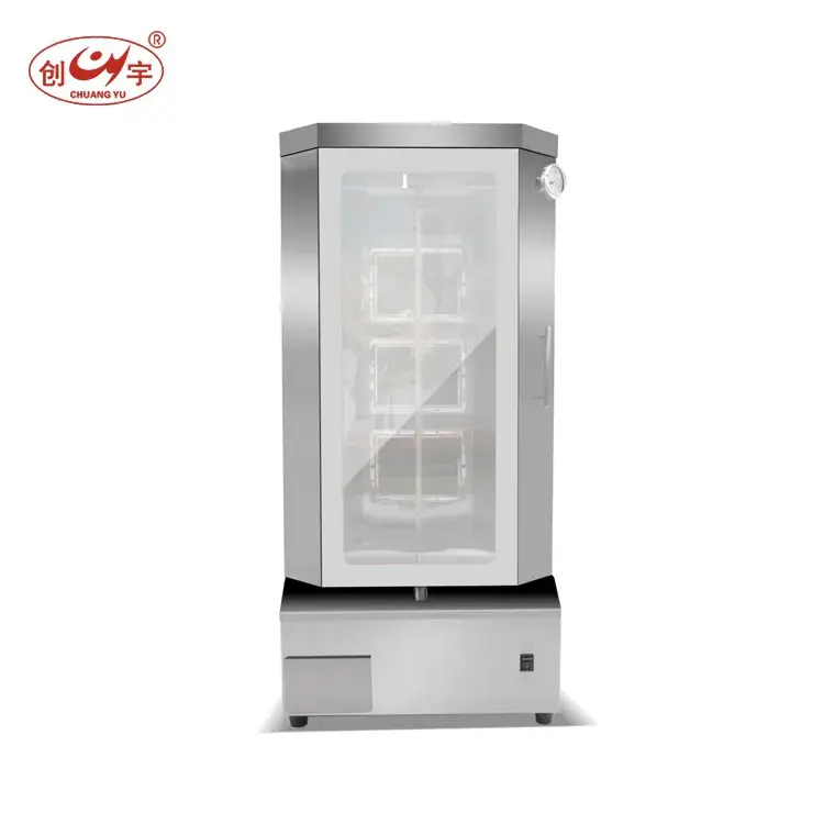 Máy nướng gyros bằng thép không gỉ điện gas Chuangyu: Sản phẩm chất lượng cao với phân phối nhiệt đều, phục vụ cho mục đích thương mại
