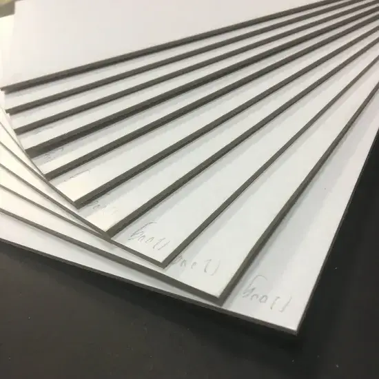 Bảng trắng độ dày 230GSM, 250GSM, 300GSM, 350GSM với lớp phủ màu xám ở mặt sau