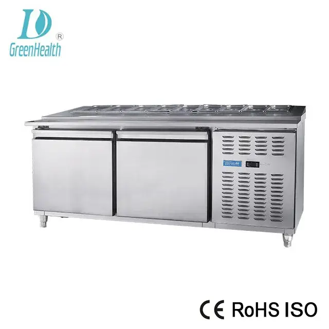 Bàn làm việc bếp bằng thép không gỉ với kệ ngăn kéo