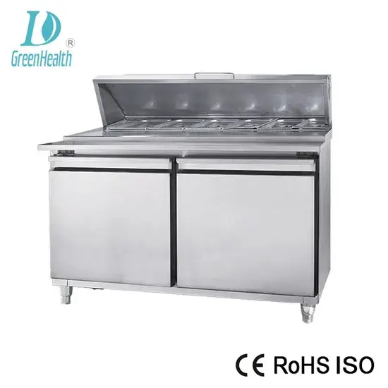 Bàn làm việc bếp bằng thép không gỉ với kệ ngăn kéo