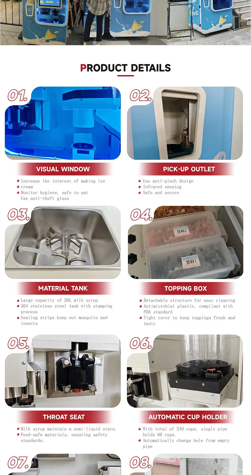 Đánh giá và Đối chiếu Dung tích Máy bán kem Tùy chỉnh Ngoại hình Q222 mới nhất hình ảnh 13-description