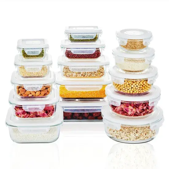 Bento Box thủy tinh Borosilicate cao cấp, có ngăn và kèm túi đựng, sử dụng được trong lò vi sóng