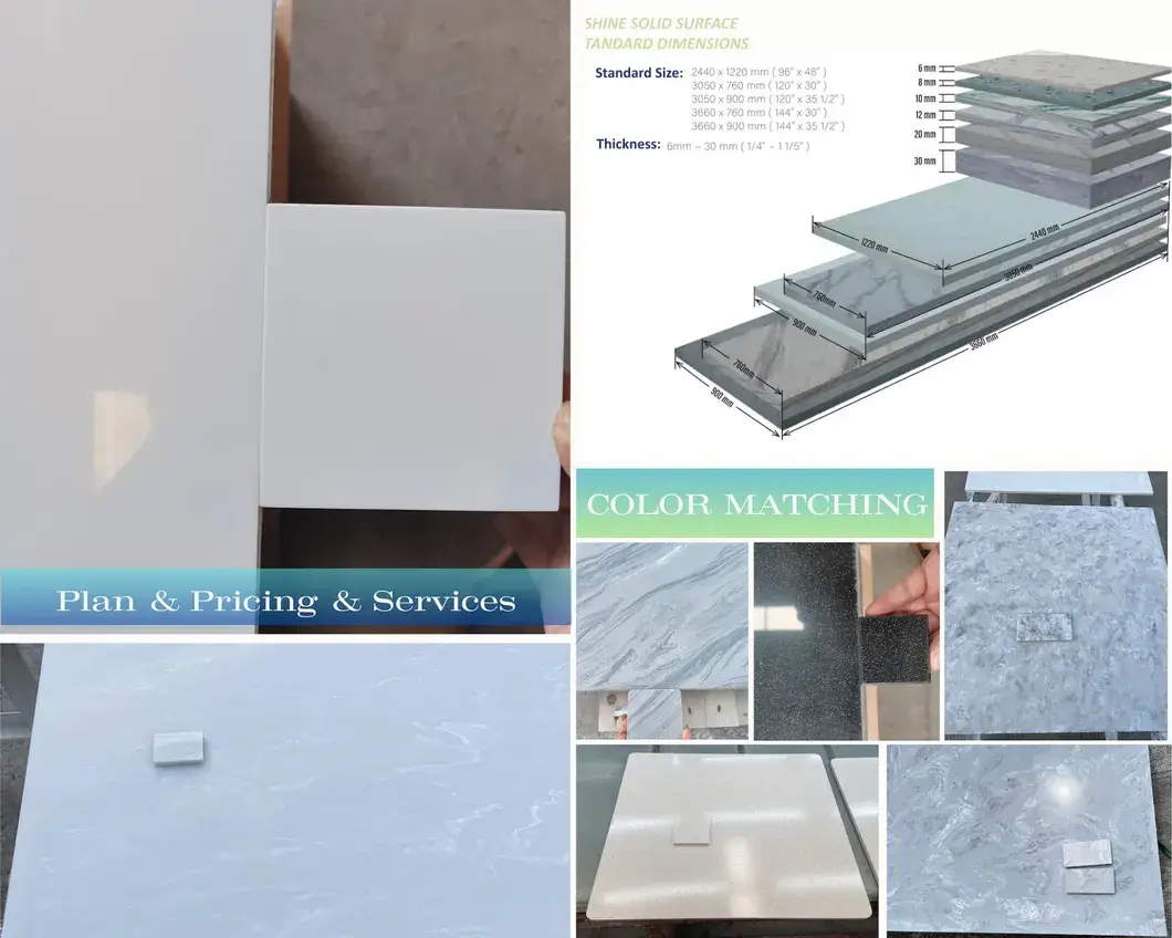 Bàn làm việc bếp Corian trắng 12mm và 20mm – Bề mặt rắn acrylic và đá nano trắng Hàn Quốc - Vật liệu xây dựng đá cẩm thạch Trung Quốc hình ảnh 17-description