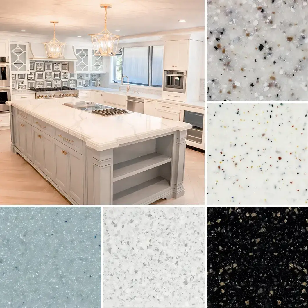Bàn làm việc bếp Corian trắng 12mm và 20mm – Bề mặt rắn acrylic và đá nano trắng Hàn Quốc - Vật liệu xây dựng đá cẩm thạch Trung Quốc hình ảnh 14-description