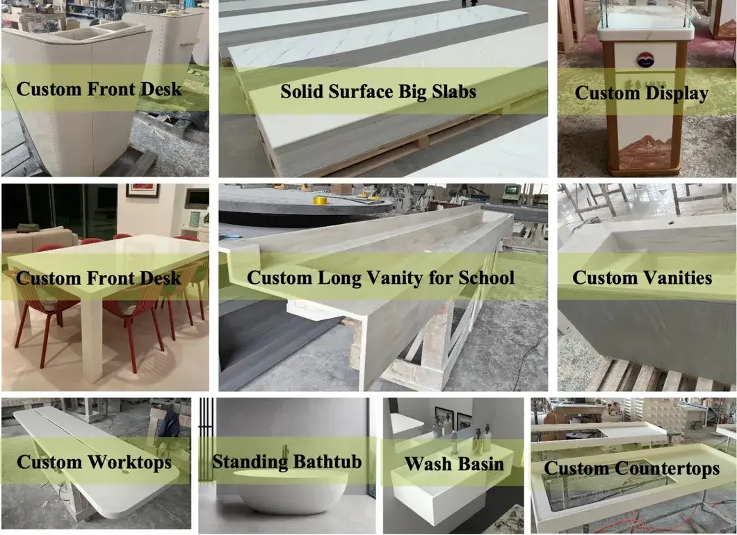 Bàn làm việc bếp Corian trắng 12mm và 20mm – Bề mặt rắn acrylic và đá nano trắng Hàn Quốc - Vật liệu xây dựng đá cẩm thạch Trung Quốc hình ảnh 22-description