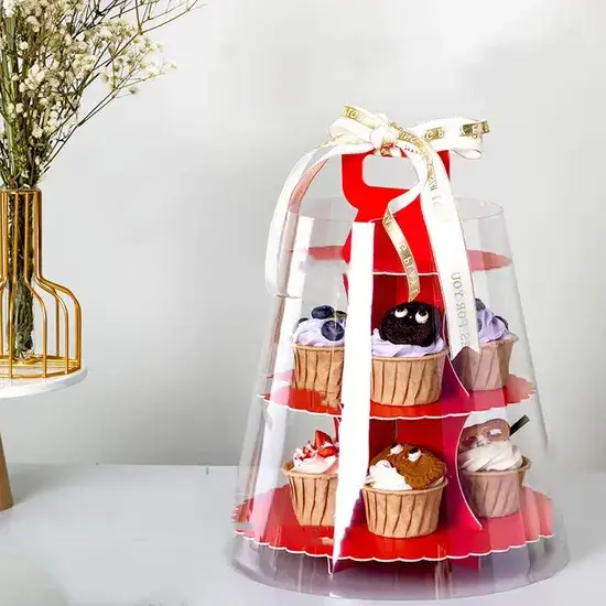 Giá đỡ bánh cupcake 3 tầng không gian cho bữa tiệc sinh nhật trẻ em