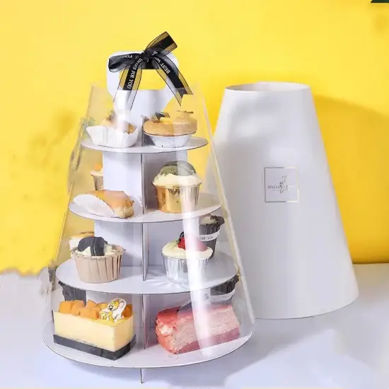 Giá đỡ bánh cupcake 3 tầng không gian cho bữa tiệc sinh nhật trẻ em hình ảnh 1-description