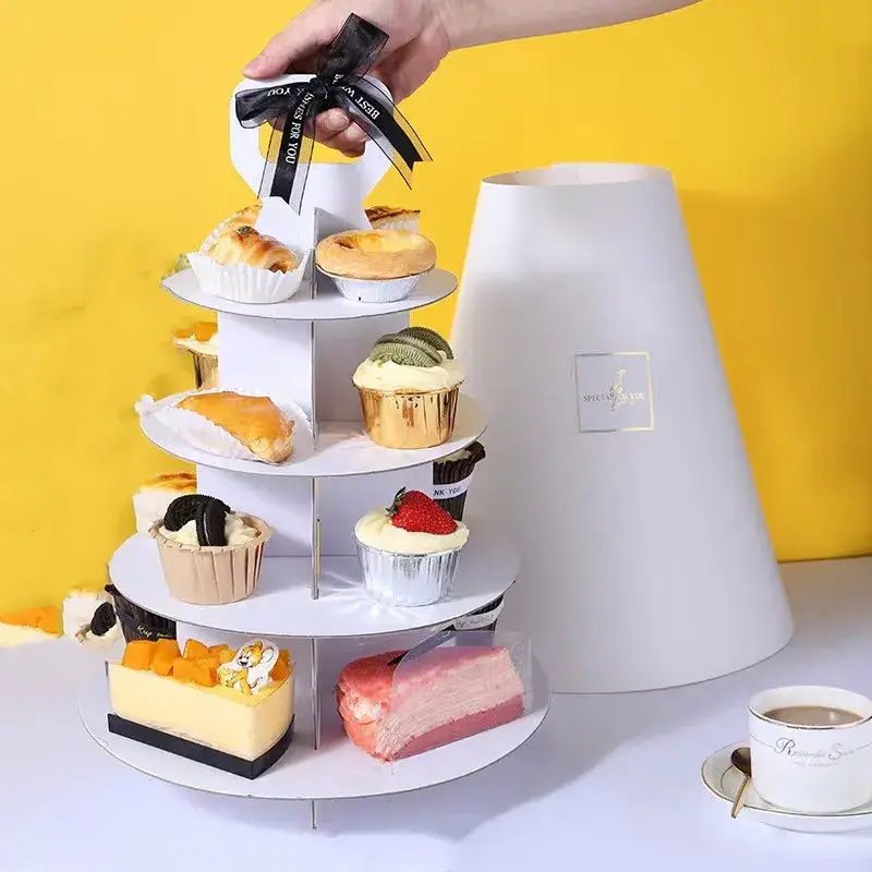 Giá đỡ bánh cupcake 3 tầng không gian cho bữa tiệc sinh nhật trẻ em