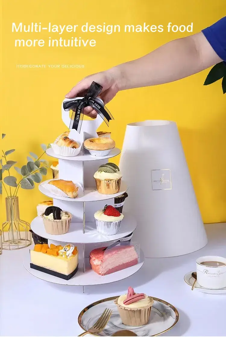 Giá đỡ bánh cupcake 3 tầng không gian cho bữa tiệc sinh nhật trẻ em hình ảnh 13-description