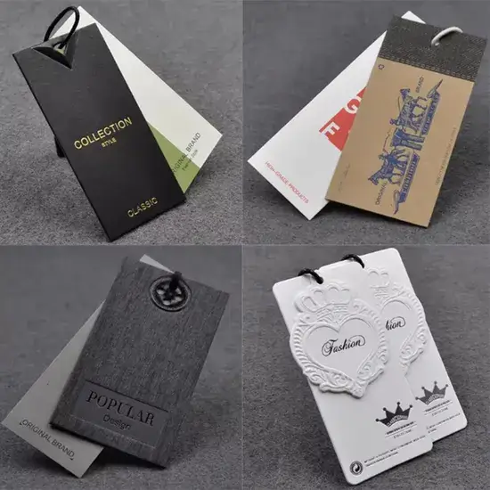 Thẻ treo quần áo in logo thương hiệu và nhãn vải bìa cứng tùy chỉnh - sản phẩm chất lượng