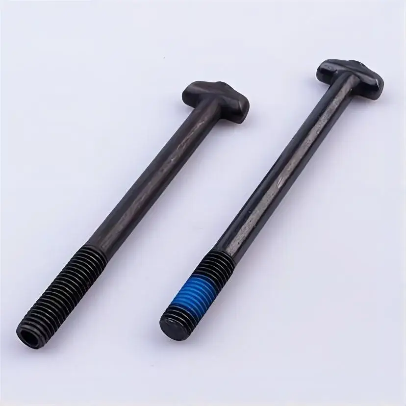 Bộ sản phẩm bù lông đầu T dài mạ kẽm đen tùy chỉnh với lớp nylon chất lượng