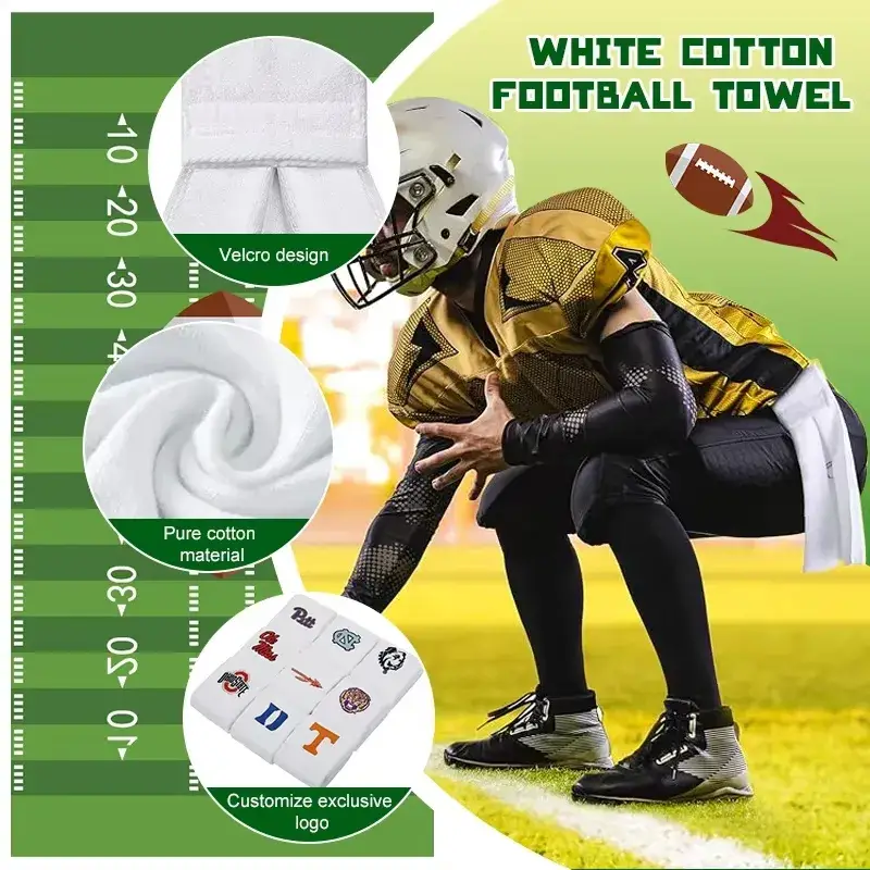Khăn tùy chỉnh cotton thể thao cho các đội bóng chuyên nghiệp, thêu logo với chất liệu chất lượng cao hình ảnh 14-description
