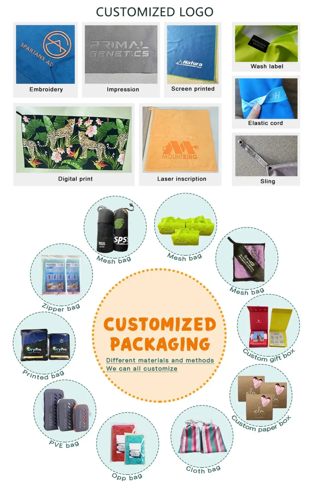 Khăn tùy chỉnh cotton thể thao cho các đội bóng chuyên nghiệp, thêu logo với chất liệu chất lượng cao hình ảnh 21-description