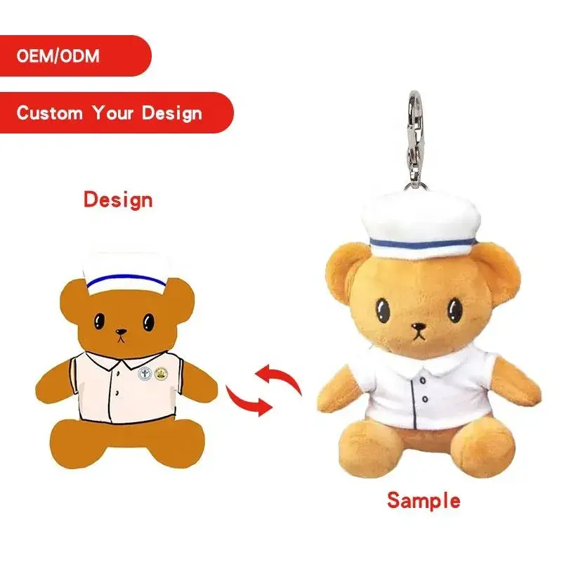 Đặt làm búp bê tùy chỉnh với logo cho sản phẩm nhồi bông móc khóa