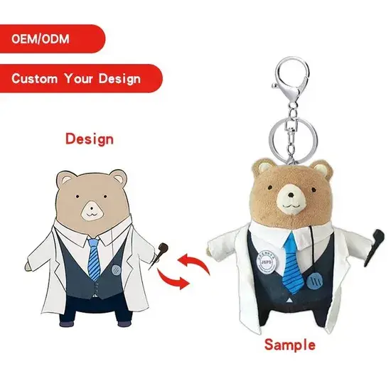 Đặt làm búp bê tùy chỉnh với logo cho sản phẩm nhồi bông móc khóa