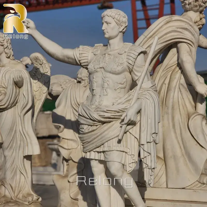 Tượng điêu khắc đá cẩm thạch kích thước thật với hình ảnh Hoàng đế Julius Caesar
