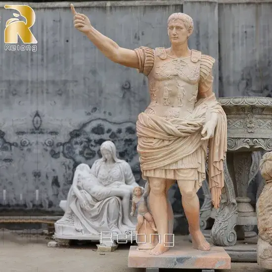 Tượng điêu khắc đá cẩm thạch kích thước thật với hình ảnh Hoàng đế Julius Caesar