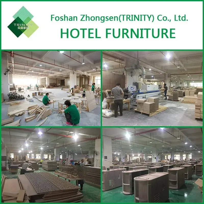 Nội thất phòng khách sạn hiện đại từ chất liệu melamine, tủ đầu giường phong cách cho giường King và Queen