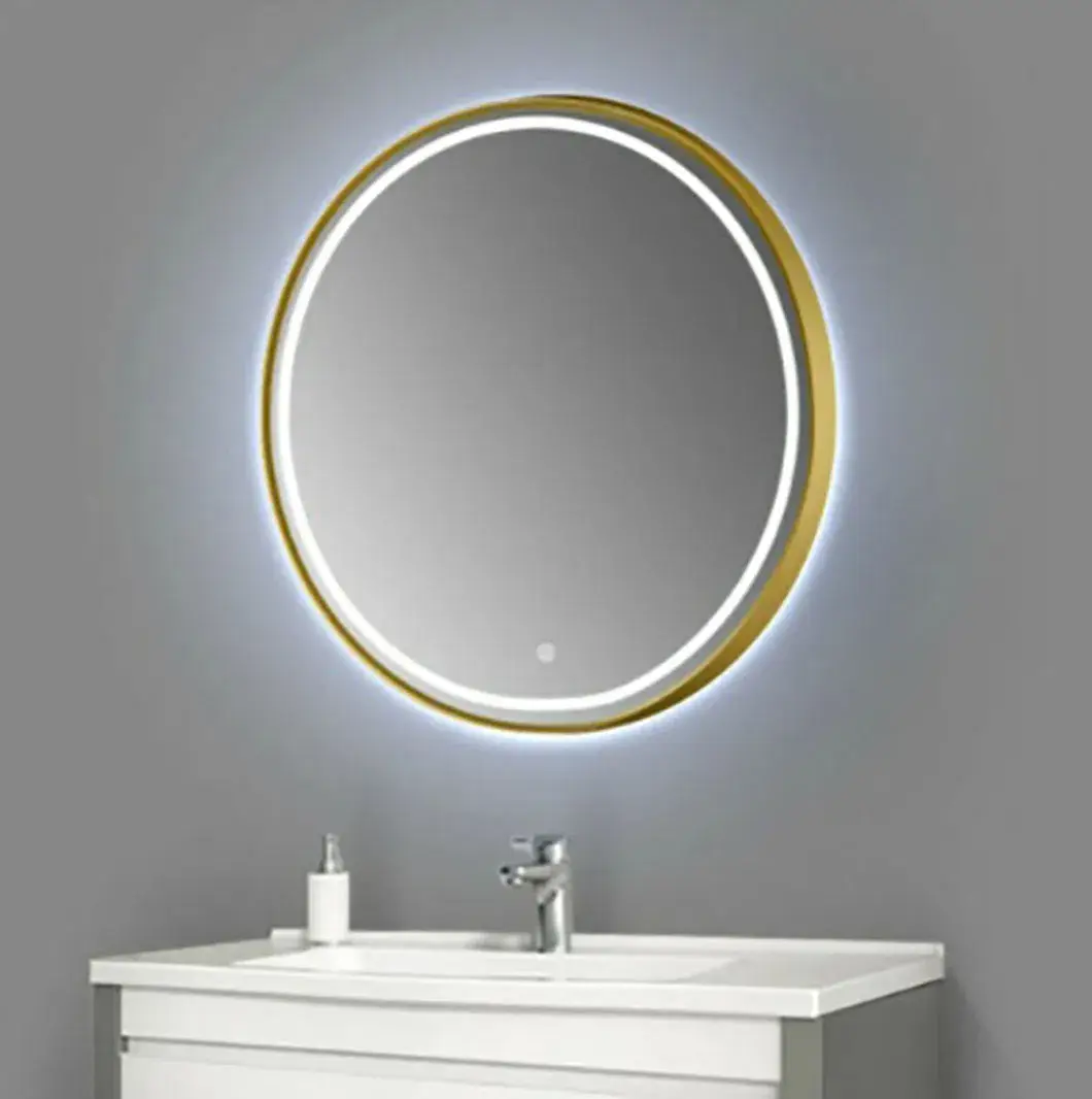 Gương LED thông minh tùy chỉnh trang trí tường cho phòng tắm, chống mờ và hiển thị hình tròn hình ảnh 13-description