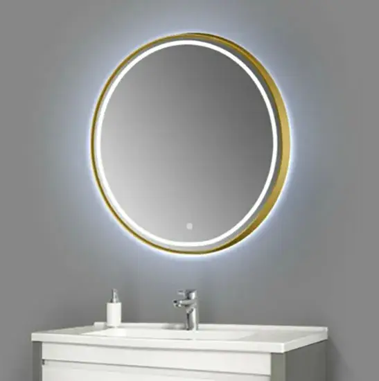 Gương LED thông minh tùy chỉnh trang trí tường cho phòng tắm, chống mờ và hiển thị hình tròn