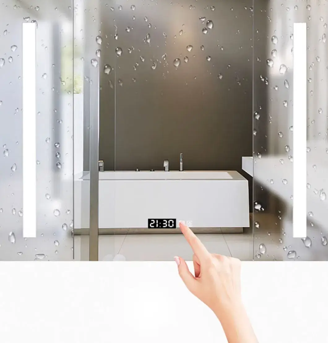 Gương LED thông minh tùy chỉnh trang trí tường cho phòng tắm, chống mờ và hiển thị hình tròn
