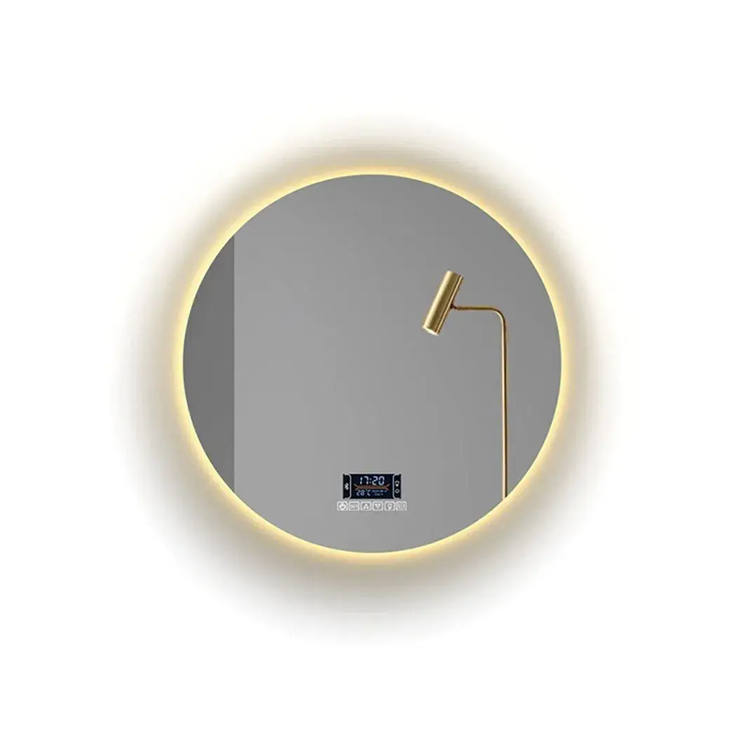 Gương LED thông minh tùy chỉnh trang trí tường cho phòng tắm, chống mờ và hiển thị hình tròn