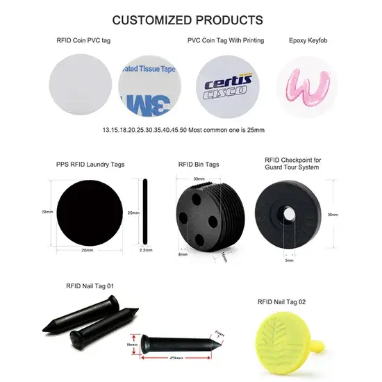 Thẻ NFC chống nước có thể giặt PPS 13.56MHz Hf RFID với kích thước tùy chỉnh