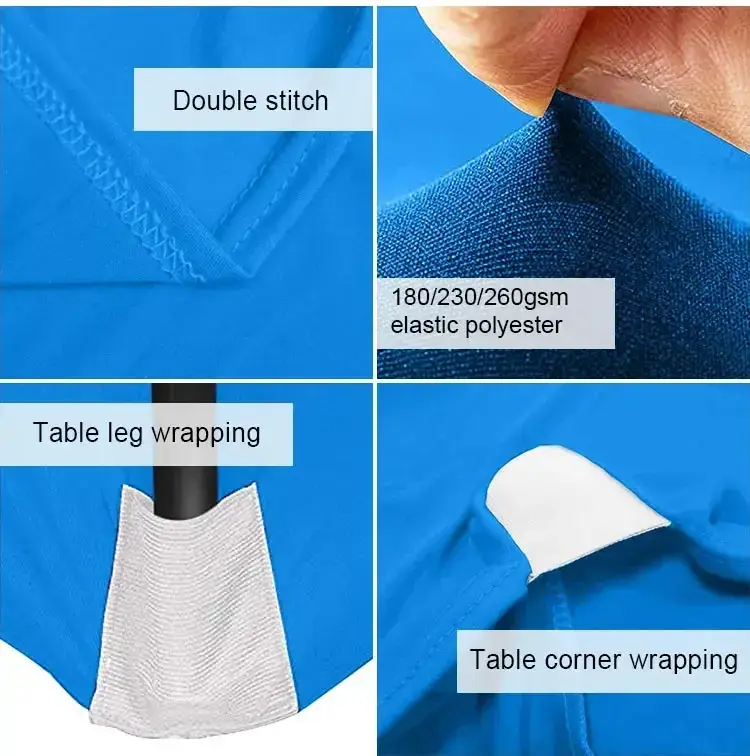 Vải polyester co giãn tùy chỉnh cho khăn trải bàn sự kiện và tiệc cưới - Kích thước 6FT hình ảnh 17-description