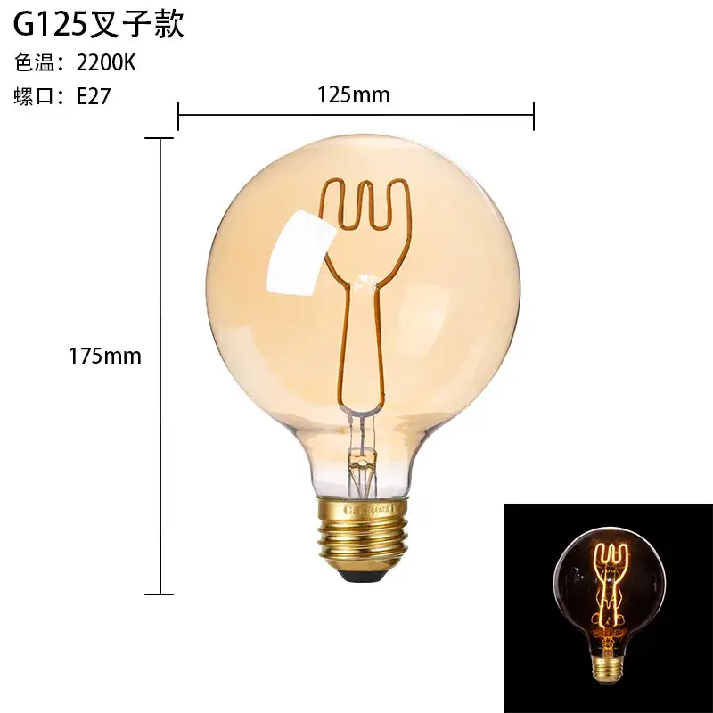 Chọn mua đèn bóng Amber tùy chỉnh với đầu E27 linh hoạt A60 G95 G125
